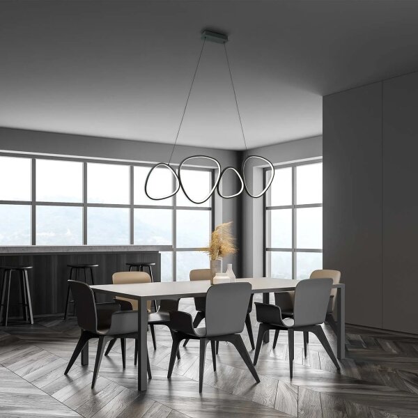 Lampadario LED a cavo PETRA LED/48W/230V 4000K nero