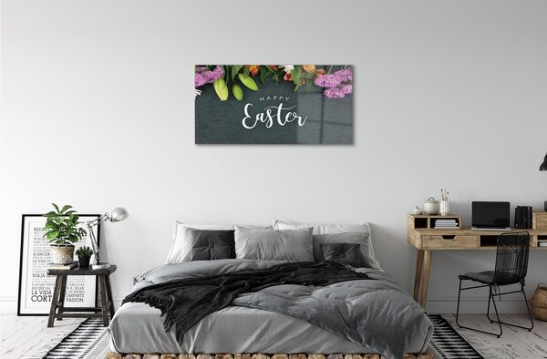 Quadro su vetro I fiori 100x50 cm 2 appendini