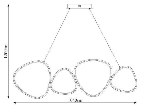 Lampadario LED a cavo PETRA LED/48W/230V 4000K nero