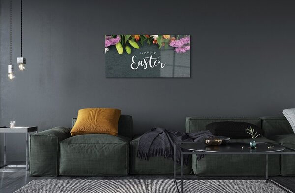 Quadro su vetro I fiori 100x50 cm 2 appendini