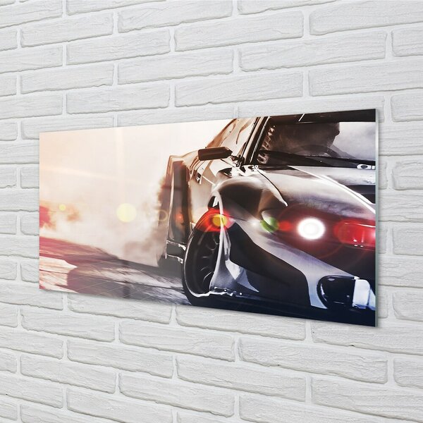Quadro in vetro Luce automatica nera 100x50 cm 2 appendini