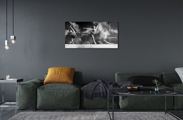 Quadro in vetro Le donne ballerine fumano 100x50 cm 2 appendini