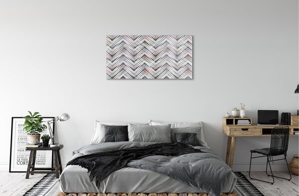 Quadro di vetro Spina di pesce colorata 100x50 cm 2 appendini