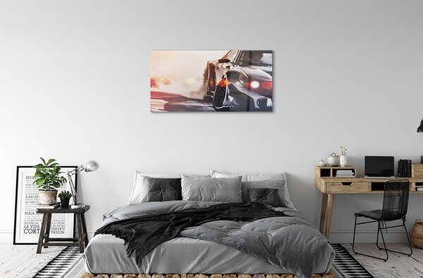 Quadro in vetro Luce automatica nera 100x50 cm 2 appendini