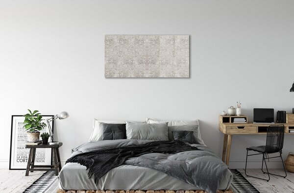Quadro in vetro Muro di mattoni vintage 100x50 cm 2 appendini