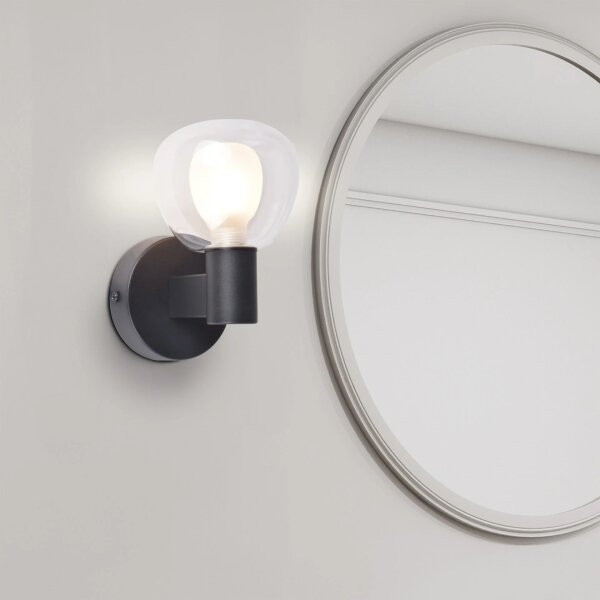 Applique da bagno POLA 1xG9/5W/230V IP44 nera/trasparente