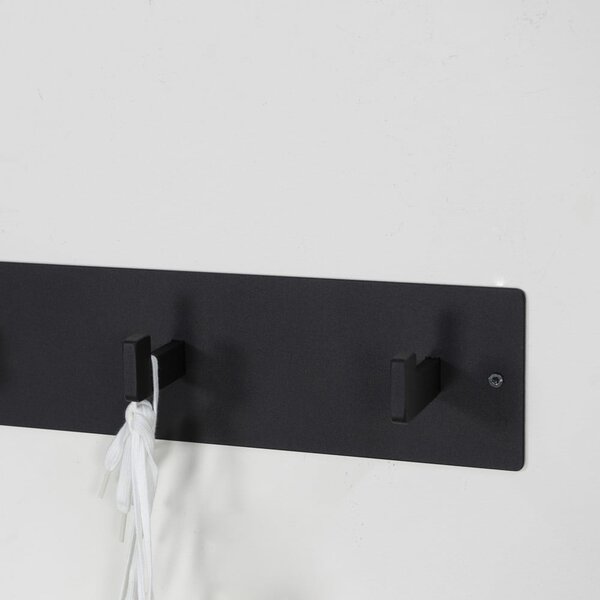 Attaccapanni da parete nero in metallo 70 cm Leatherman – Spinder Design