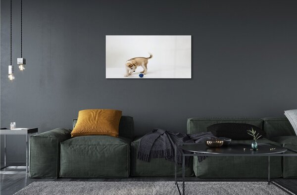 Quadro vetro Cane da gioco 100x50 cm 2 appendini