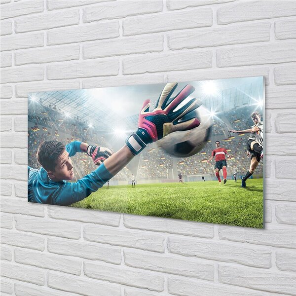 Quadro vetro Difesa uomo palla 100x50 cm 2 appendini