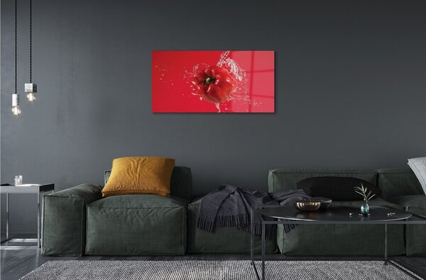 Quadro su vetro Acqua e pepe 100x50 cm 2 appendini