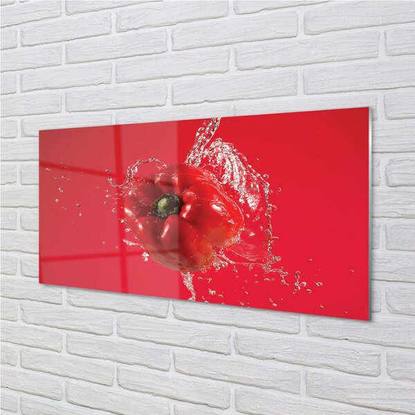 Quadro su vetro Acqua e pepe 100x50 cm 2 appendini