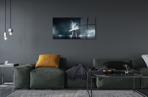 Quadro su vetro Abito bianco donna danza classica 100x50 cm 2 appendini