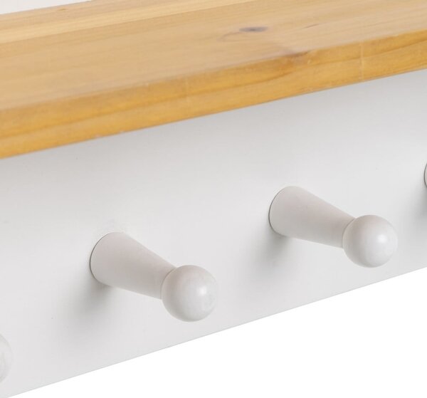 Appendiabiti da parete bianco con ripiano - Casa Selección