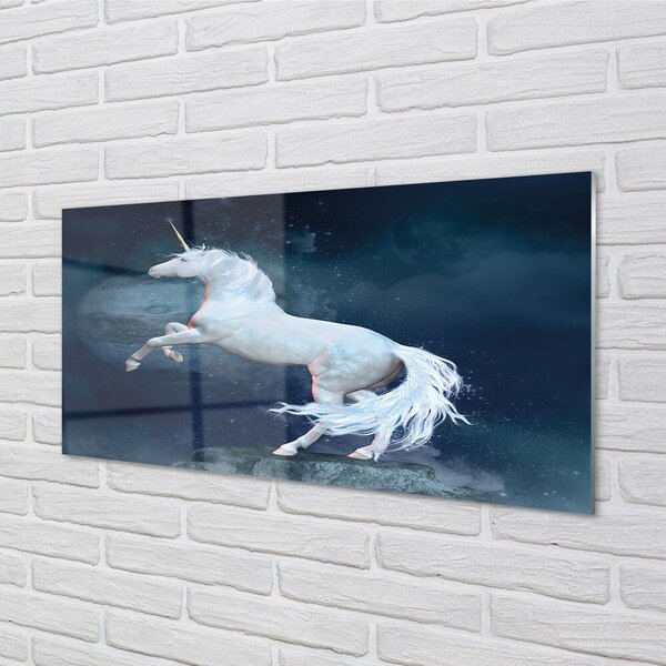 Quadro in vetro Unicorno pianeti cielo 100x50 cm 2 appendini