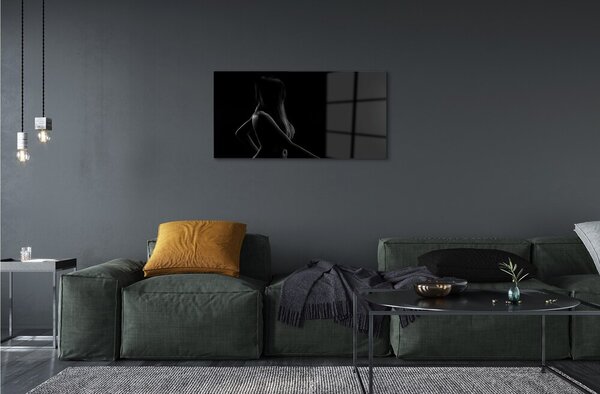 Quadro in vetro Capelli lunghi femminili 100x50 cm 2 appendini
