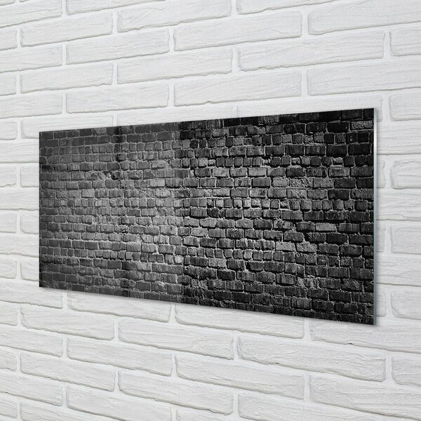 Quadro di vetro Muro di mattoni vintage 100x50 cm 2 appendini