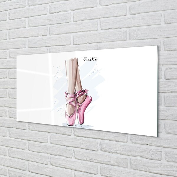 Quadro in vetro Scarpe da ballo rosa 100x50 cm 2 appendini