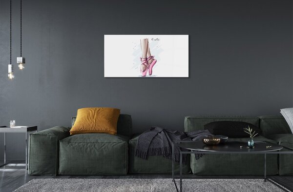 Quadro in vetro Scarpe da ballo rosa 100x50 cm 2 appendini