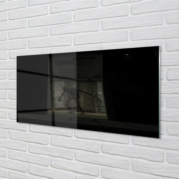 Quadro in vetro Edificio oscuro zombie 100x50 cm 2 appendini