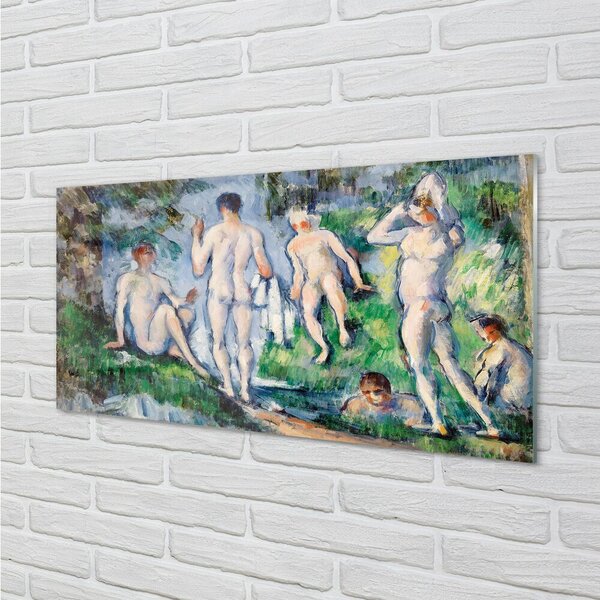 Quadro in vetro Le bagnanti - paul cézanne 100x50 cm 2 appendini