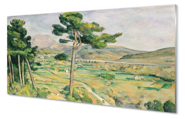 Quadro su vetro Il monte st. Victoria e il viadotto nella valle del fiume arc - paul cézanne 100x50 cm