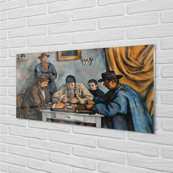 Quadro vetro Giocatori di carte - paul cézanne 100x50 cm 2 appendini