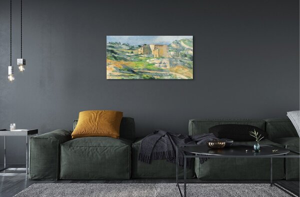 Quadro vetro Case in provenza - paul cézanne 100x50 cm 2 appendini