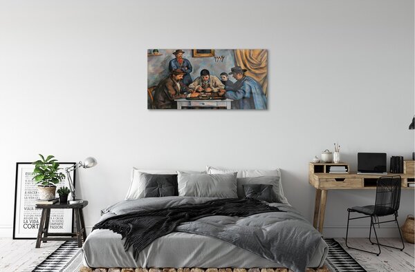 Quadro vetro Giocatori di carte - paul cézanne 100x50 cm 2 appendini