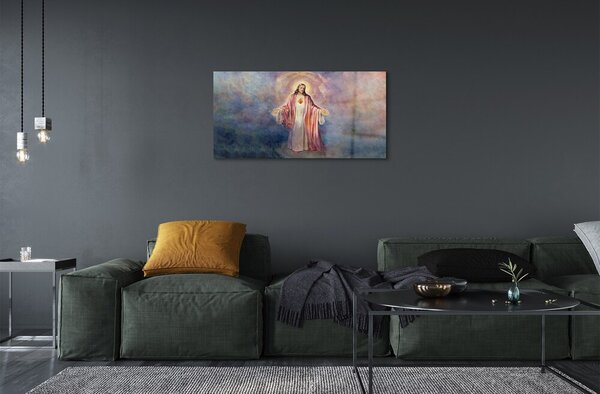 Quadro in vetro Gesù 100x50 cm 2 appendini