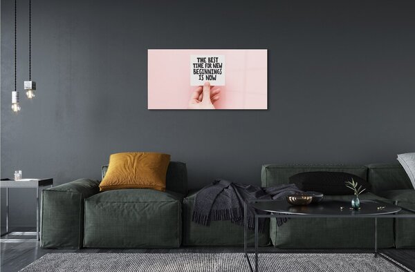 Quadro in vetro Scrittura a mano 100x50 cm 2 appendini