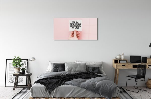 Quadro in vetro Scrittura a mano 100x50 cm 2 appendini