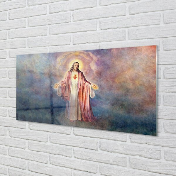 Quadro in vetro Gesù 100x50 cm 2 appendini