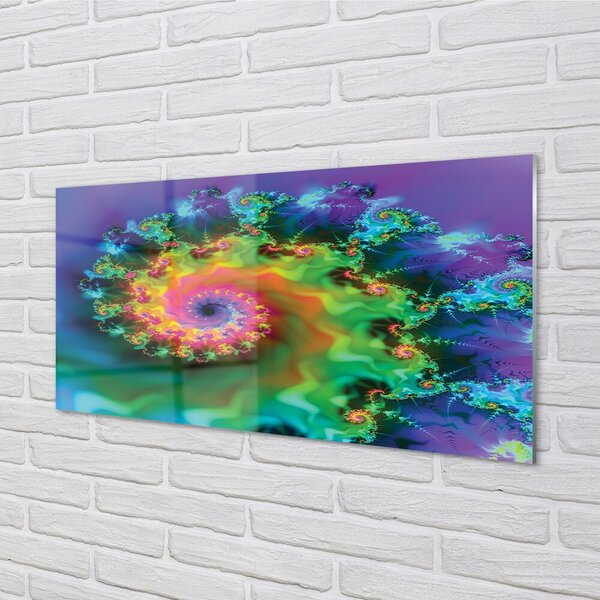 Quadro vetro Modelli frattali geometrici 100x50 cm 2 appendini