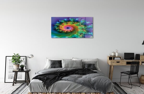 Quadro vetro Modelli frattali geometrici 100x50 cm 2 appendini