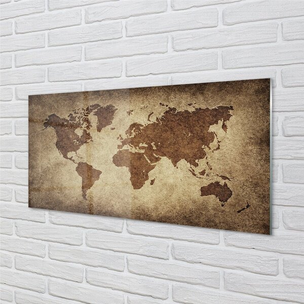 Quadro in vetro Mappa grigia 100x50 cm 2 appendini