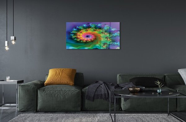 Quadro vetro Modelli frattali geometrici 100x50 cm 2 appendini