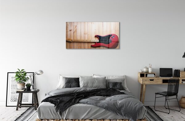 Quadro in vetro Chitarra elettrica 100x50 cm 2 appendini