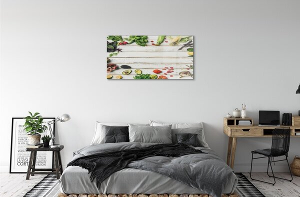 Quadro su vetro Avocado mais spinaci 100x50 cm 2 appendini