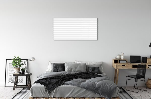 Quadro in vetro Linee nere 100x50 cm 2 appendini