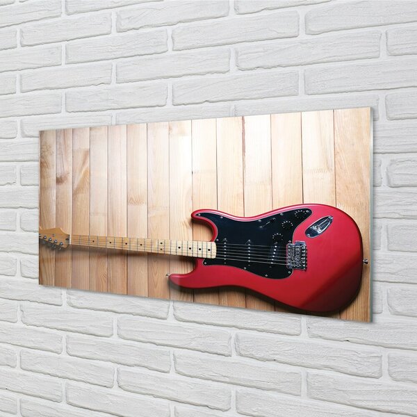 Quadro in vetro Chitarra elettrica 100x50 cm 2 appendini