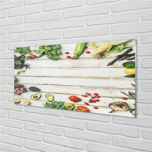 Quadro su vetro Avocado mais spinaci 100x50 cm 2 appendini