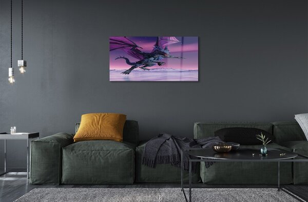 Quadro in vetro Cielo color drago 100x50 cm 2 appendini