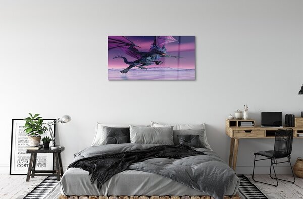 Quadro in vetro Cielo color drago 100x50 cm 2 appendini