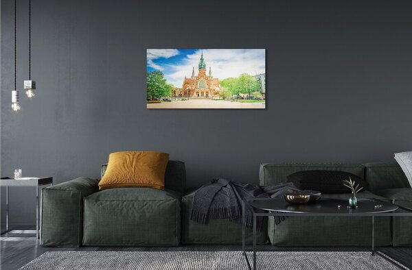 Quadro su vetro Cattedrale di cracovia 100x50 cm 2 appendini