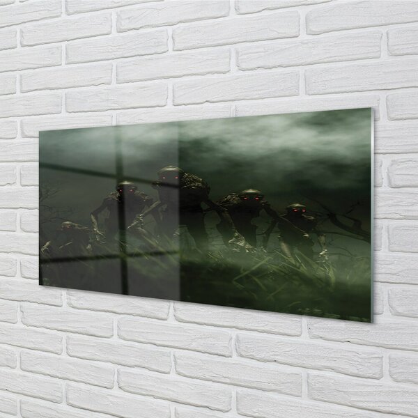 Quadro in vetro Nuvole di zombie 100x50 cm 2 appendini