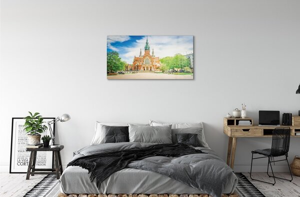 Quadro su vetro Cattedrale di cracovia 100x50 cm 2 appendini
