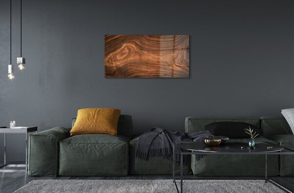 Quadro vetro Anelli di legno nodi 100x50 cm 2 appendini