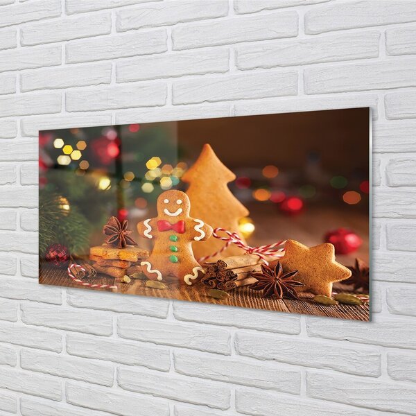 Quadro in vetro Baubles di pan di zenzero 100x50 cm 2 appendini