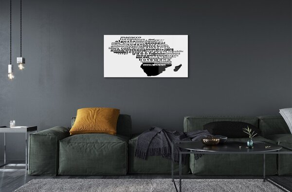 Quadro vetro Scritte in bianco e nero 100x50 cm 2 appendini