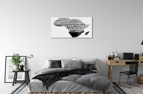 Quadro vetro Scritte in bianco e nero 100x50 cm 2 appendini